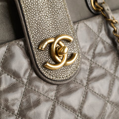 Chanel Quilted Leather and Stingray Shopper Tote Grey 16 Series