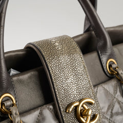 Chanel Quilted Leather and Stingray Shopper Tote Grey 16 Series