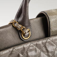 Chanel Quilted Leather and Stingray Shopper Tote Grey 16 Series