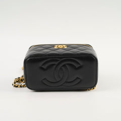 Chanel Vanity with Mirror Crossbody Black Microchipped