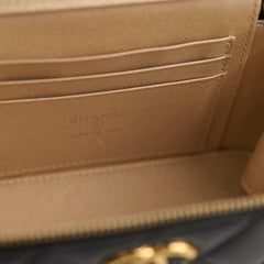 Chanel Vanity with Mirror Crossbody Black Microchipped