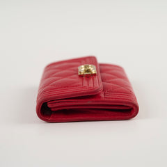 Chanel Boy Card Holder Caviar Red
