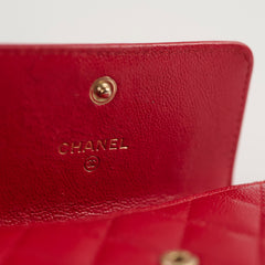 Chanel Boy Card Holder Caviar Red