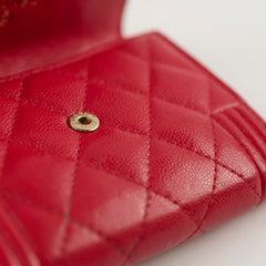 Chanel Boy Card Holder Caviar Red