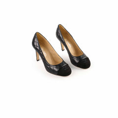 Chanel Leather Quilted Pumps Black Size 37 C
