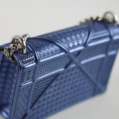 Dior Mini Diorama Blue Metallic