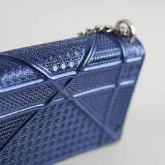 Dior Mini Diorama Blue Metallic
