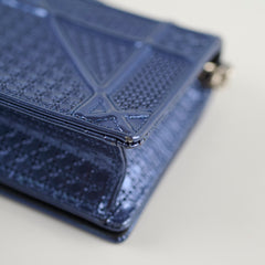 Dior Mini Diorama Blue Metallic