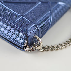 Dior Mini Diorama Blue Metallic