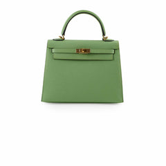 Hermes Kelly 25 Epsom Vert Criquet D Stamp 2019