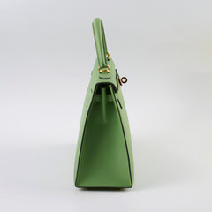 Hermes Kelly 25 Epsom Vert Criquet D Stamp 2019