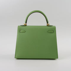 Hermes Kelly 25 Epsom Vert Criquet D Stamp 2019