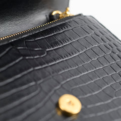 Saint Laurent Tassel Kate Chain Wallet WOC Black