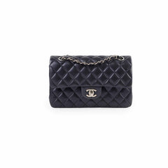 Chanel Small Lambskin Classic Flap Mettalic Navy Series 24