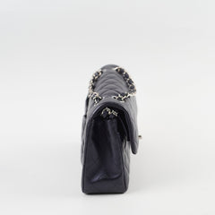 Chanel Small Lambskin Classic Flap Mettalic Navy Series 24