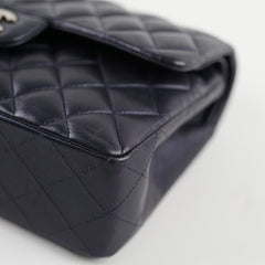 Chanel Small Lambskin Classic Flap Mettalic Navy Series 24