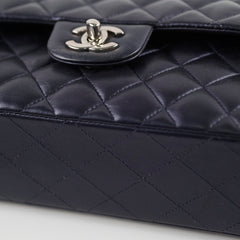 Chanel Small Lambskin Classic Flap Mettalic Navy Series 24