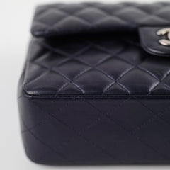 Chanel Small Lambskin Classic Flap Mettalic Navy Series 24