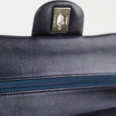 Chanel Small Lambskin Classic Flap Mettalic Navy Series 24