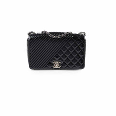 Chanel Patent Medium Coco Boy Flap Black