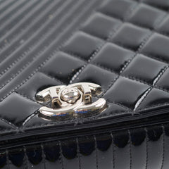 Chanel Patent Medium Coco Boy Flap Black