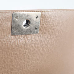 Chanel Old Medium Boy Bag Chevron Dark Pink