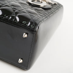 Christian Dior Medium Lady Dior Patent Black