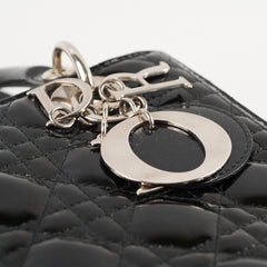 Christian Dior Medium Lady Dior Patent Black