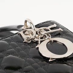 Christian Dior Medium Lady Dior Patent Black