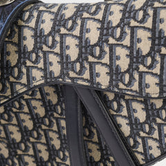 Christian Dior Medium Oblique Saddle Bag Navy