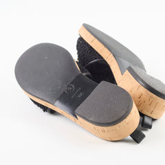 Chanel Tweed Mules Black Size 38