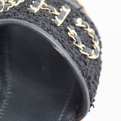 Chanel Tweed Mules Black Size 38