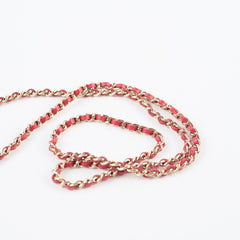 Chanel Caviar Flap Card Holder On Chain Red Series 31