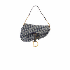 Christian Dior Vintage Saddle Bag Navy