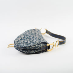 Christian Dior Vintage Saddle Bag Navy