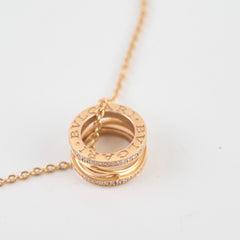 Bvlgari B.Zero1 with Diamonds Necklace Rose Gold