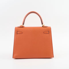 Hermes Kelly 25 Epsom Sellier Terre Battue Y Stamp