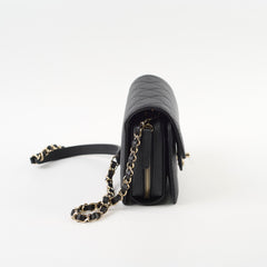 Chanel Mini Rectangular Black Caviar Zip Flap Bag