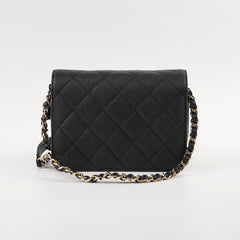Chanel Mini Rectangular Black Caviar Zip Flap Bag