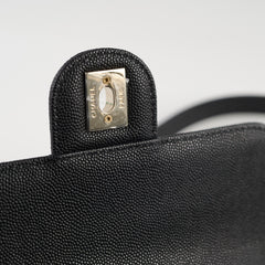 Chanel Mini Rectangular Black Caviar Zip Flap Bag