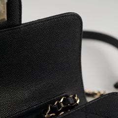 Chanel Mini Rectangular Black Caviar Zip Flap Bag