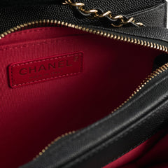 Chanel Mini Rectangular Black Caviar Zip Flap Bag