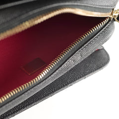 Chanel Mini Rectangular Black Caviar Zip Flap Bag