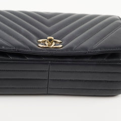 Chanel Small Statement Flap Chevron Black