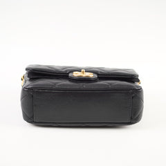 Chanel 22A Mini Flap bag with Gold Coins Double Chain Strap (microchip)