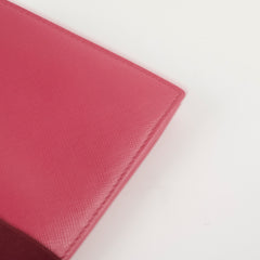 Prada Saffiano Long Clutch Wallet Dark Pink