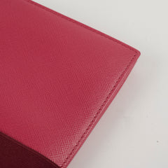 Prada Saffiano Long Clutch Wallet Dark Pink