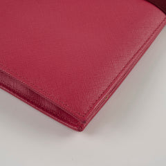 Prada Saffiano Long Clutch Wallet Dark Pink