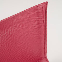 Prada Saffiano Long Clutch Wallet Dark Pink