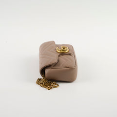 Gucci GG Supermini Marmont Matelasse Beige / Dusty Pink